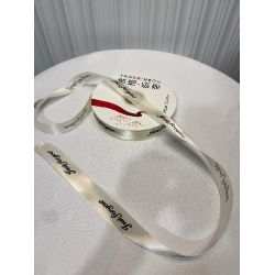 Beyaz Yazılı Kurdele 100 Metre 2.5 cm Genişlik