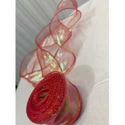 Kırmızı Şeffaf Kurdele 4cm x 10 Metre