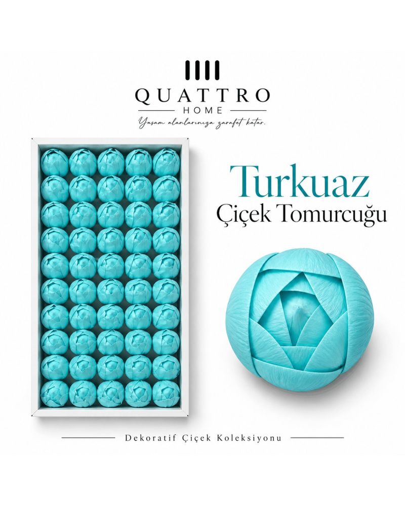 Turkuaz Çap: 4,5 cm : Kafa gül-Islak dokulu - Koku: Hafif ve hoş gül kokusu   * 1 kutuda 50 adet kafa gül bulunmaktadır