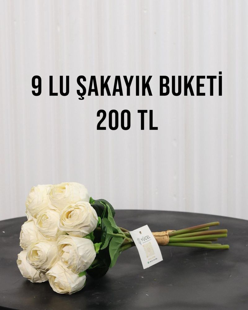 9lu Sıcak Kırmızı Şakayık Buketi