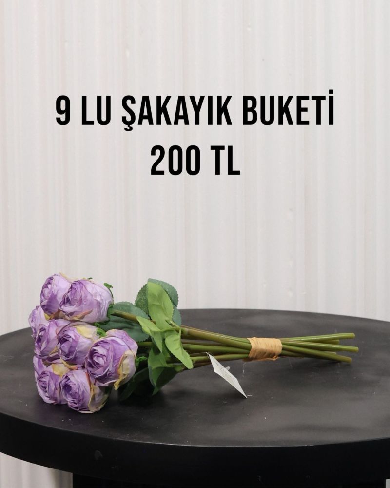 9lu Sıcak Kırmızı Şakayık Buketi