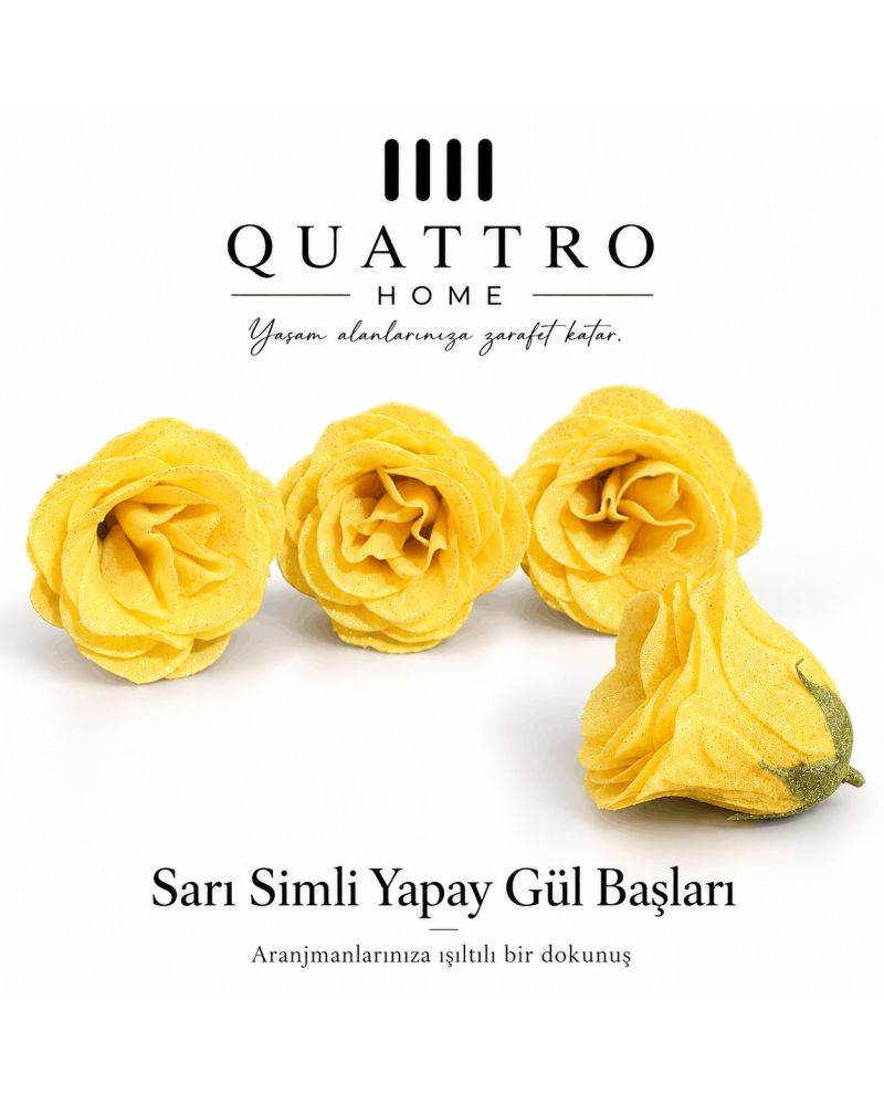 Sarı-Sabun Gül Dekoratif Ürün-8x8 cmPaket İçeriği: 50 adet sabun