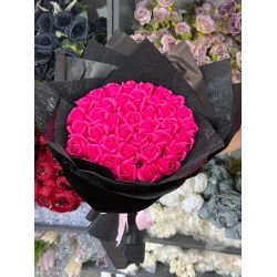 Fuşya Renkli Dekoratif Gül Buketi