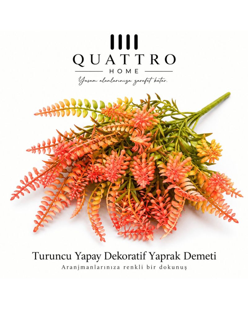 turuncu Yapay Bitki Dekoratif Dal  ( 3 paket )