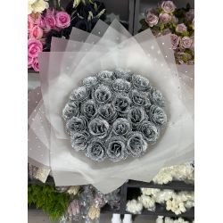 Gümüş Renkli Simli Gül Buketi