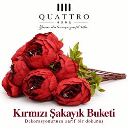 9 lu -Kırmızı Büyük Şakayık Buketi-46 cm uzunluğunda
