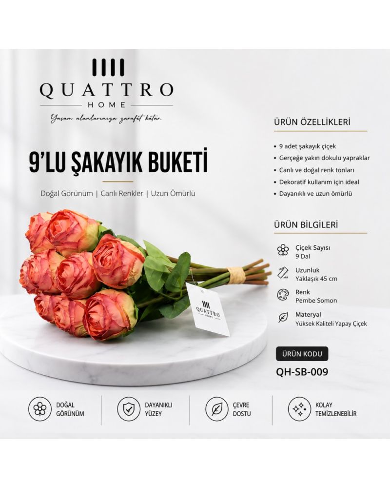 9lu Küçük Şakayık Buketi - Orta Mor