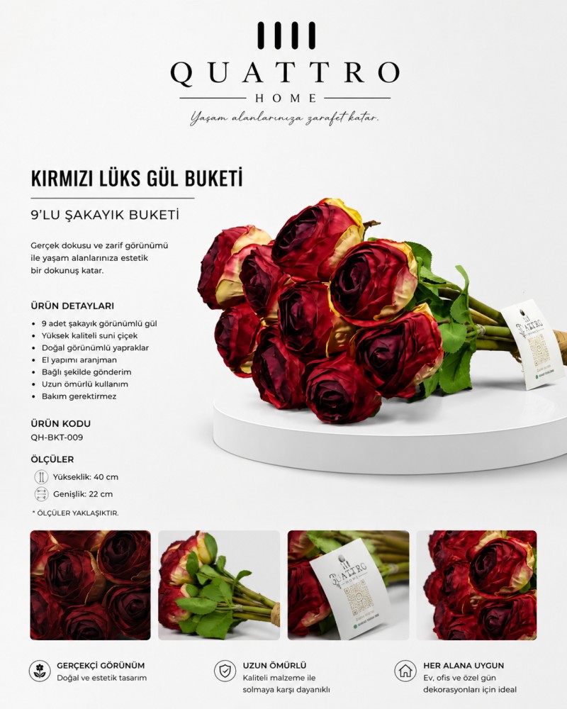 9lu Küçük Şakayık Buketi - Orta Mor