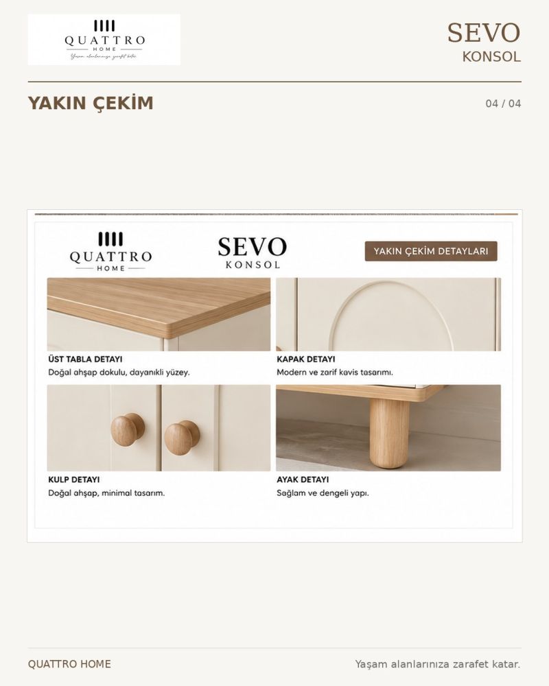SEVO KONSOL -Genişlik: 160 cm  Yükseklik: 80 cm  Derinlik: 41 cm-%100 MDF