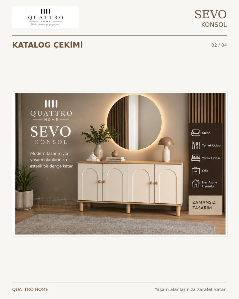 SEVO KONSOL -Genişlik: 160 cm  Yükseklik: 80 cm  Derinlik: 41 cm-%100 MDF