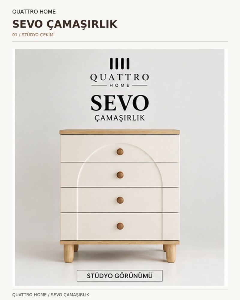 SEVO ÇAMAŞIRLIK ŞİFONYER -Genişlik: 80 cm  Yükseklik: 100 cm  Derinlik: 41 cm-%100 MDF