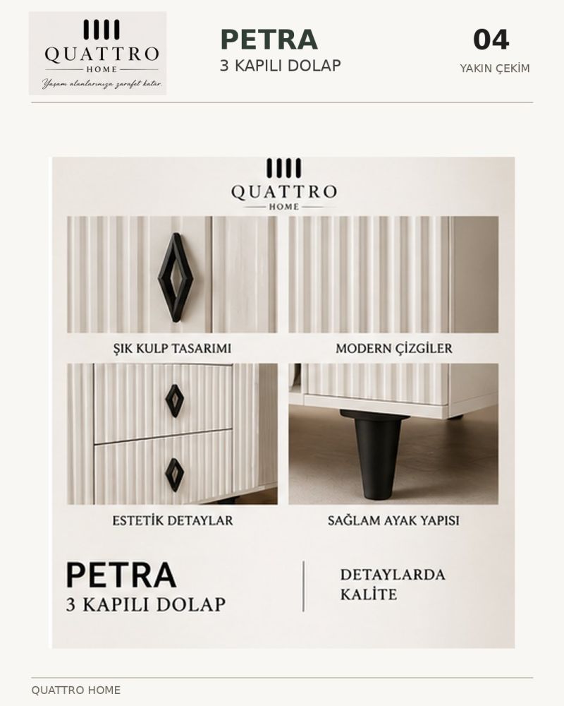 PETRA 3 KAPAKLI DOLAP-- 120-208 -54-%100 MDF