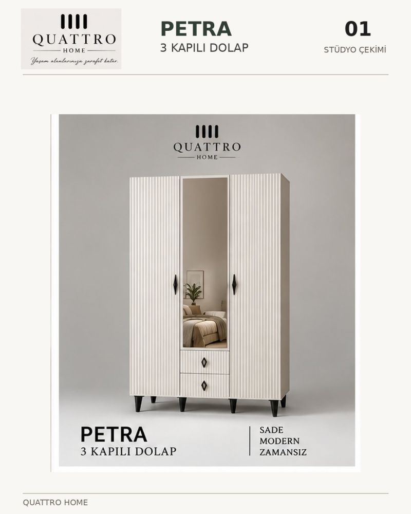 PETRA 3 KAPAKLI DOLAP-- 120-208 -54-%100 MDF