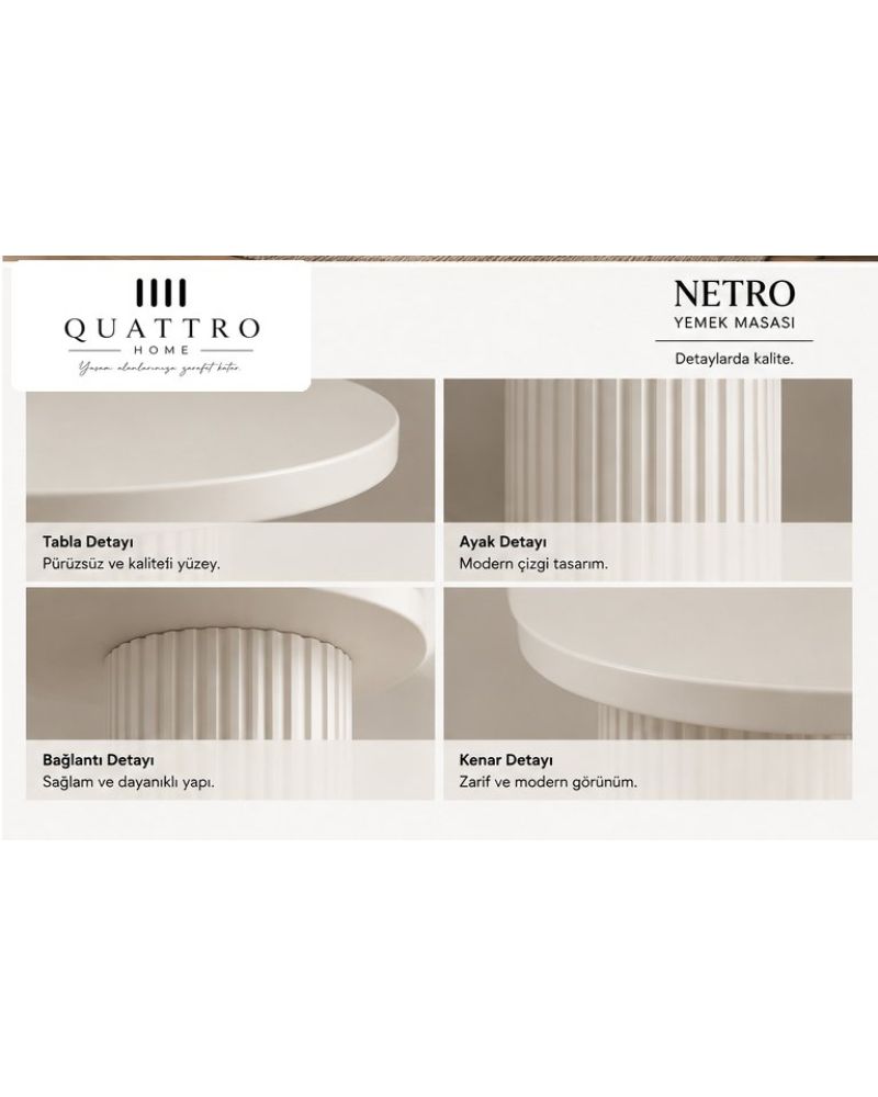 NETRO YEMEK MASASI -Genişlik: 180 cm  Yükseklik: 77 cm  Derinlik: 92 cm-%100 MDF