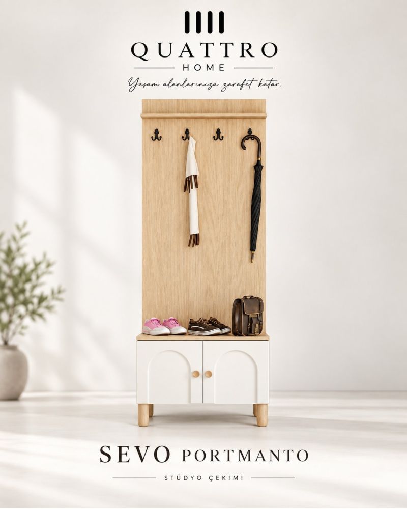 SEVO VESTİYER PORTMANTO -Genişlik: 80 cm  Yükseklik: 208 cm  Derinlik: 37 cm-%100 MDF