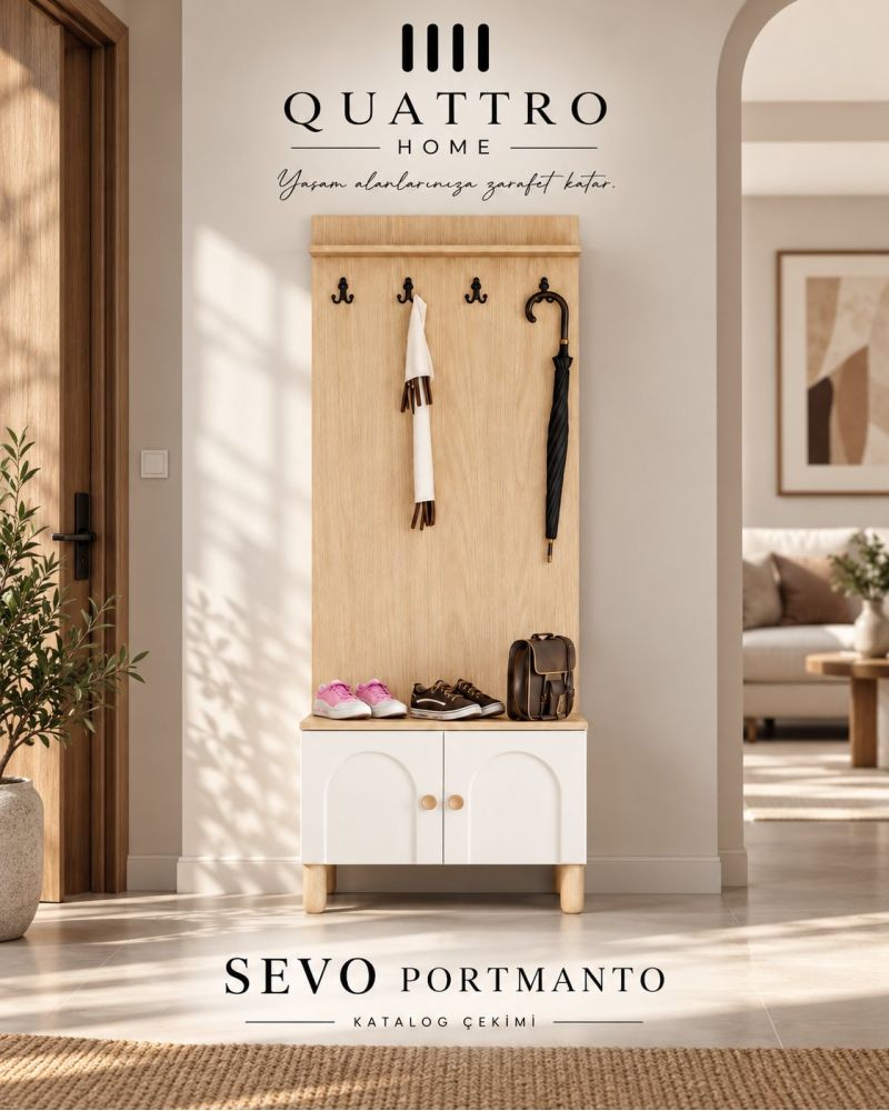 SEVO VESTİYER PORTMANTO -Genişlik: 80 cm  Yükseklik: 208 cm  Derinlik: 37 cm-%100 MDF