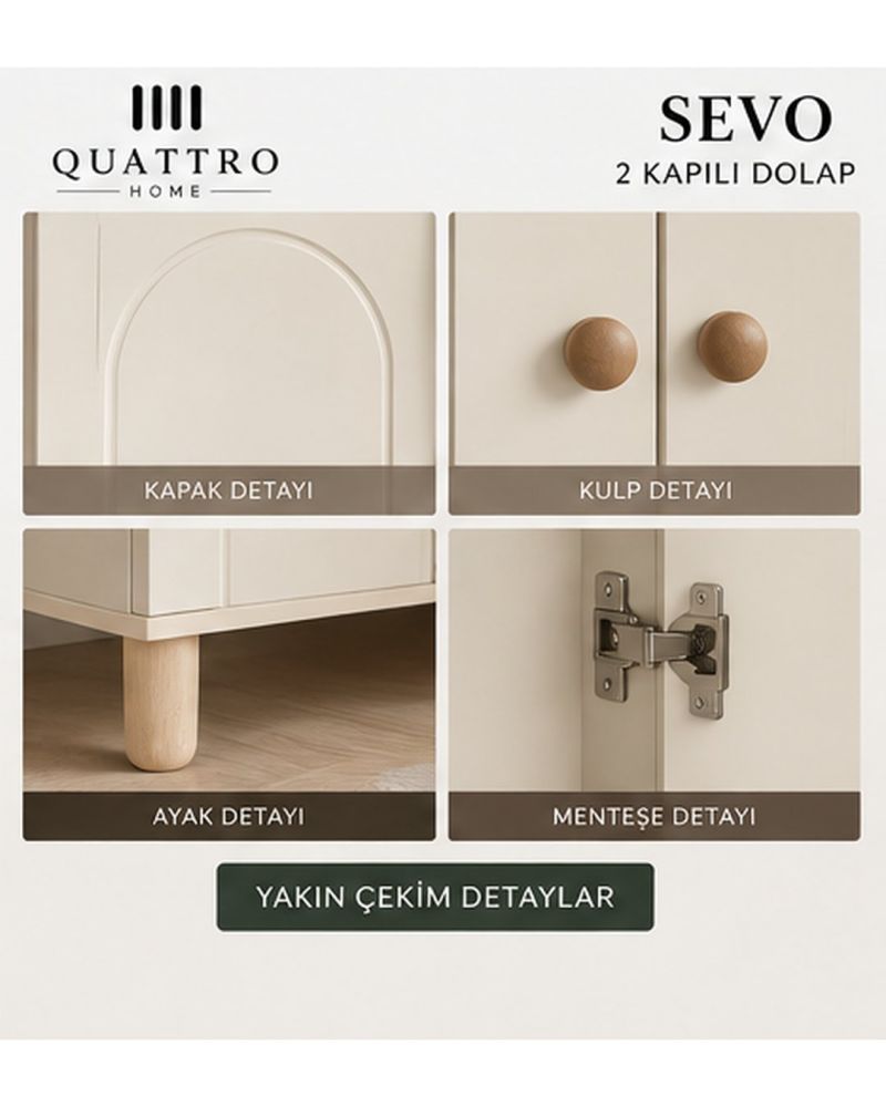 SEVO 2 KAPAKLI DOLAP-Genişlik: 80 cm  Yükseklik: 208 cm  Derinlik: 54 cm-%100 MDF