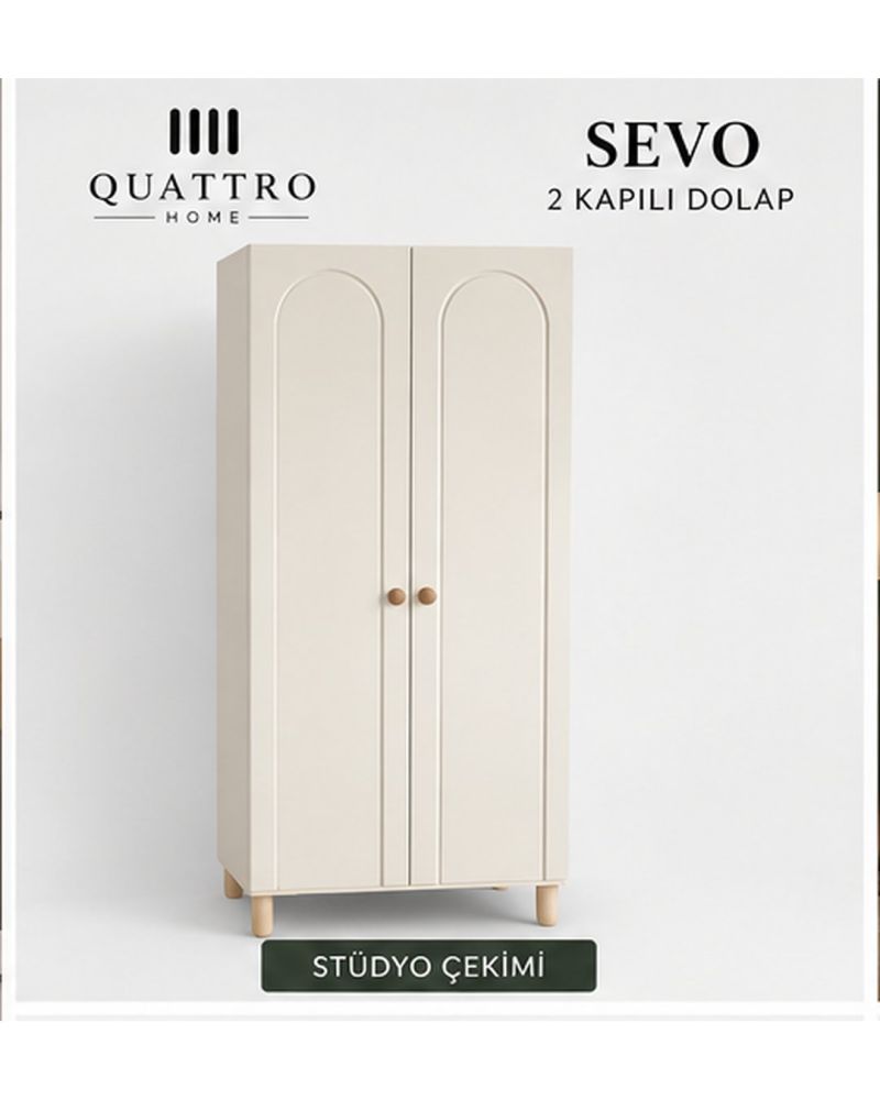 SEVO 2 KAPAKLI DOLAP-Genişlik: 80 cm  Yükseklik: 208 cm  Derinlik: 54 cm-%100 MDF