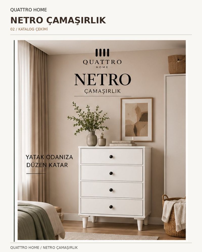 NETRO ÇAMAŞIRLIK ŞİFONYER-Genişlik: 80 cm Yükseklik: 100 cm Derinlik: 41 cm-%100 MDF