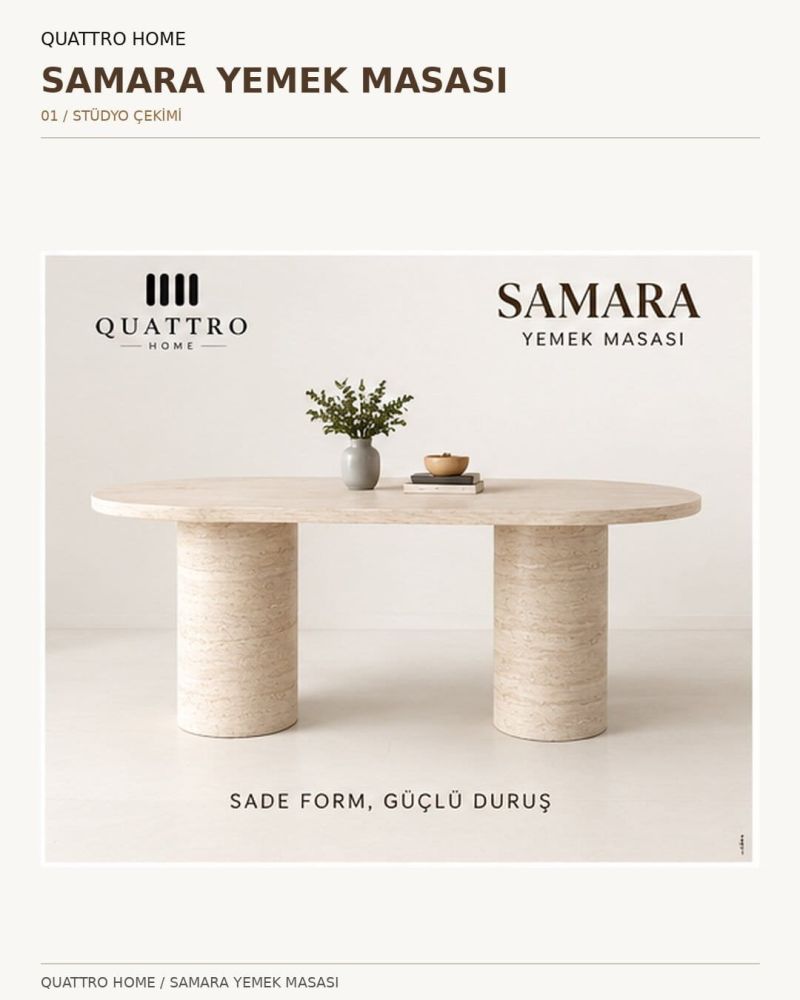 SAMARA YEMEK MASASI-Genişlik: 180 cm  Yükseklik: 77 cm  Derinlik: 92 cm-%100 MDF