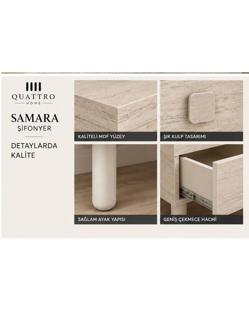 SAMARA MAKYAJ MASASI-Genişlik: 120 cm  Yükseklik: 80 cm  Derinlik: 41 cm-%100 MDF