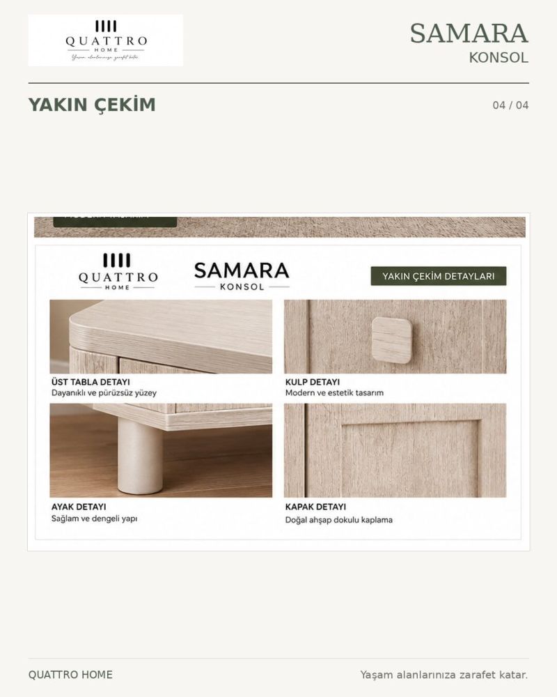 SAMARA KONSOL -Genişlik: 160 cm  Yükseklik: 80 cm  Derinlik: 41 cm-%100 MDF