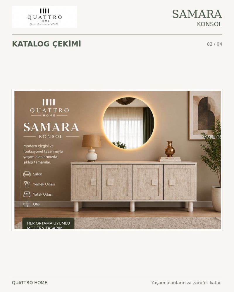 SAMARA KONSOL -Genişlik: 160 cm  Yükseklik: 80 cm  Derinlik: 41 cm-%100 MDF