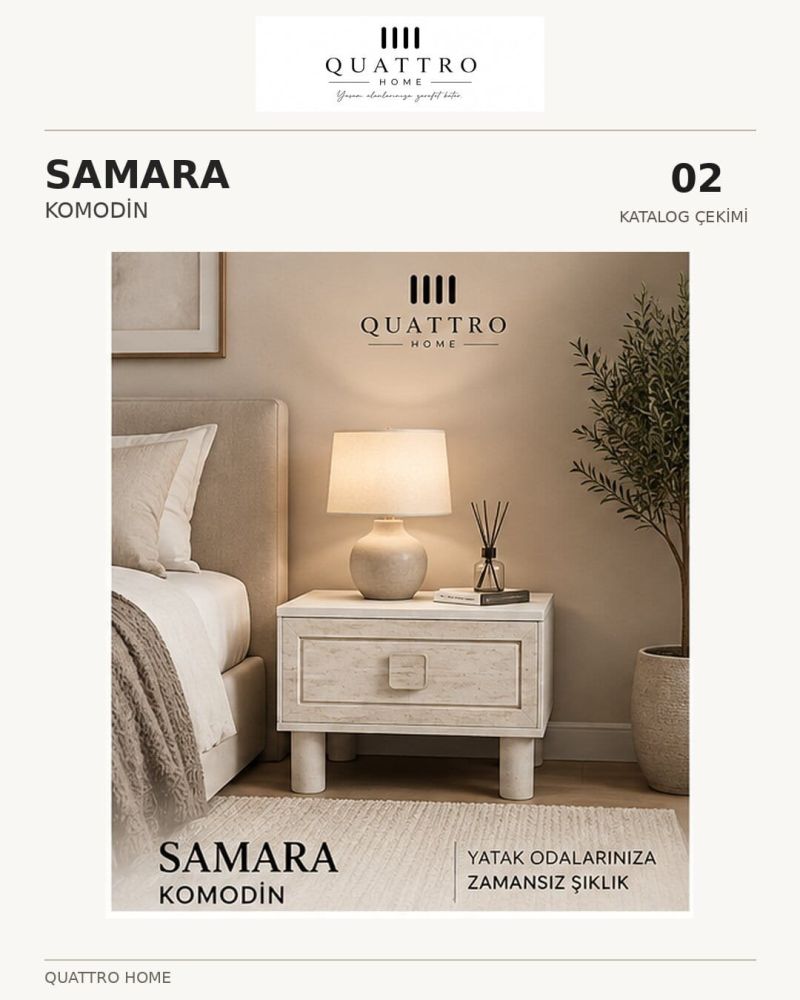 SAMARA KOMODİN -Genişlik: 55 cm  Yükseklik: 42 cm  Derinlik: 41 cm-%100 MDF