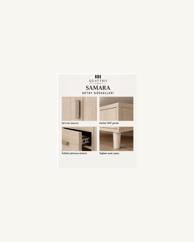 SAMARA 6 KAPAKLI DOLAP-Genişlik: 240 cm  Yükseklik: 208 cm  Derinlik: 54 cm-%100 MDF