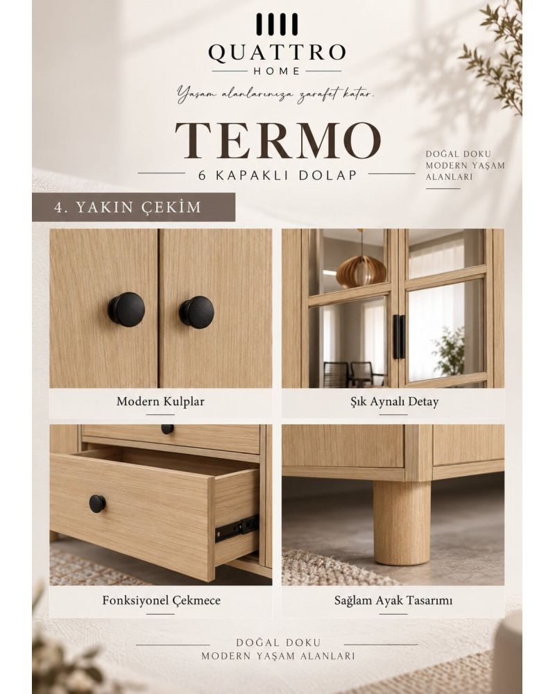 TERMO 6 KAPAKLI DOLAP-%100 MDF