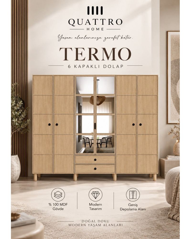 TERMO 6 KAPAKLI DOLAP-%100 MDF