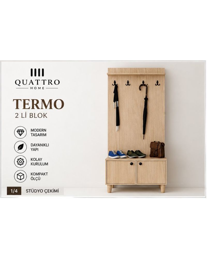 TERMO VESTİYER PORTMANTO-Genişlik: 80 cm  Yükseklik: 208 cm  Derinlik: 37 cm-%100 MDF
