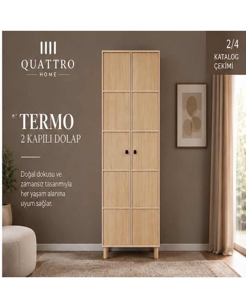 TERMO 2 KAPAKLI DOLAP-Genişlik: 80 cm  Yükseklik: 208 cm  Derinlik: 54 cm-%100 MDF