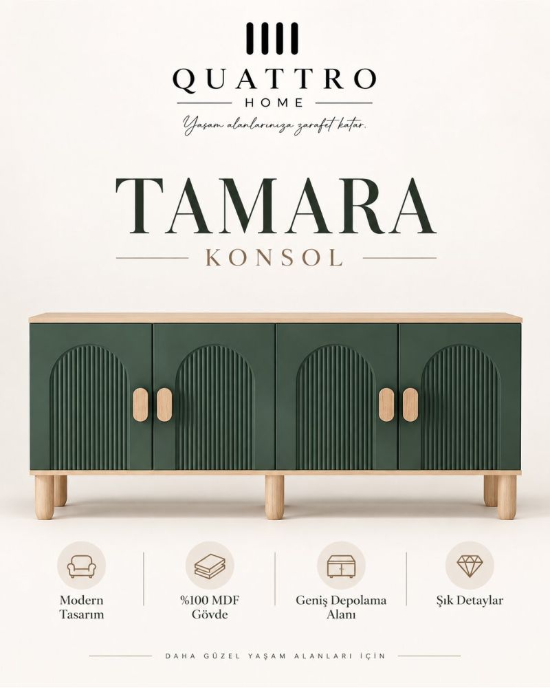 TAMARA KONSOL YEŞİL-%100 MDF