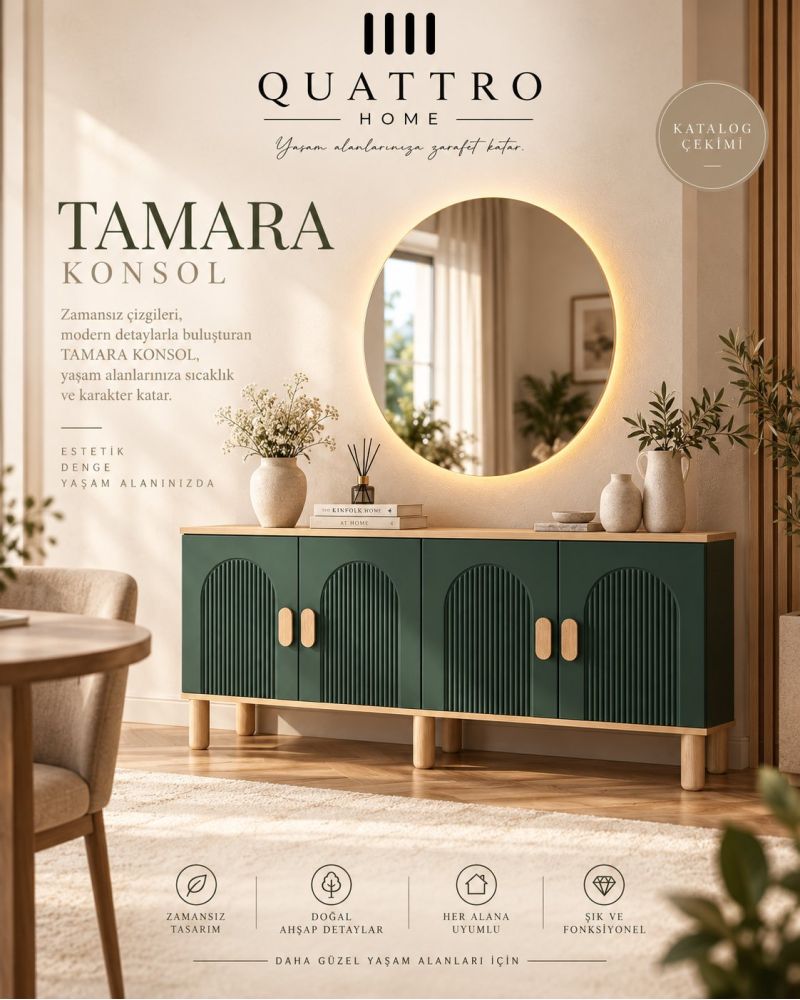 TAMARA KONSOL YEŞİL-%100 MDF