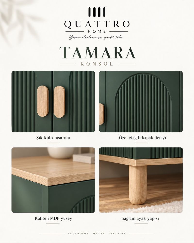 TAMARA KONSOL YEŞİL-%100 MDF