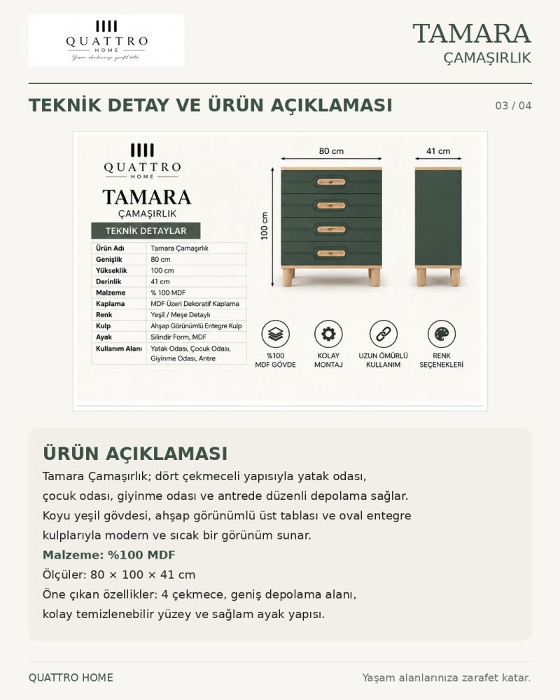 TAMARA ÇAMAŞIRLIK ŞİFONYER
