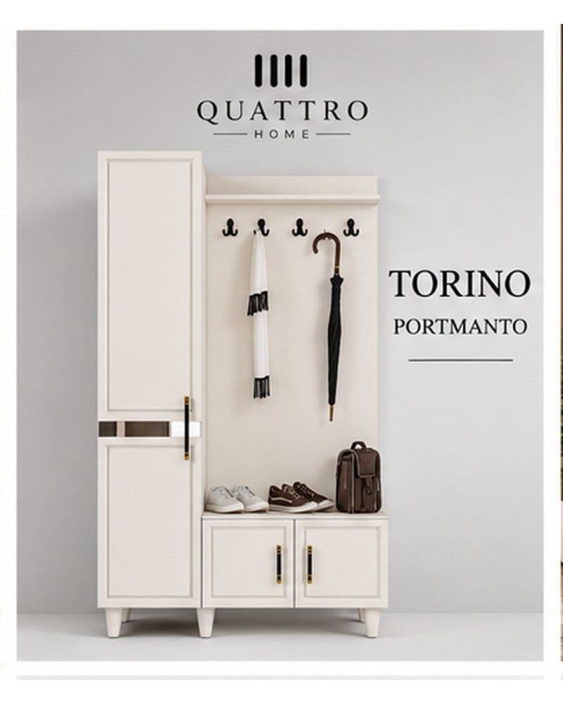 TORINO GENİŞ VESTİYER -Genişlik: 120 cm Yükseklik: 208 cm Derinlik: 37 cm Malzeme: %100 MDF