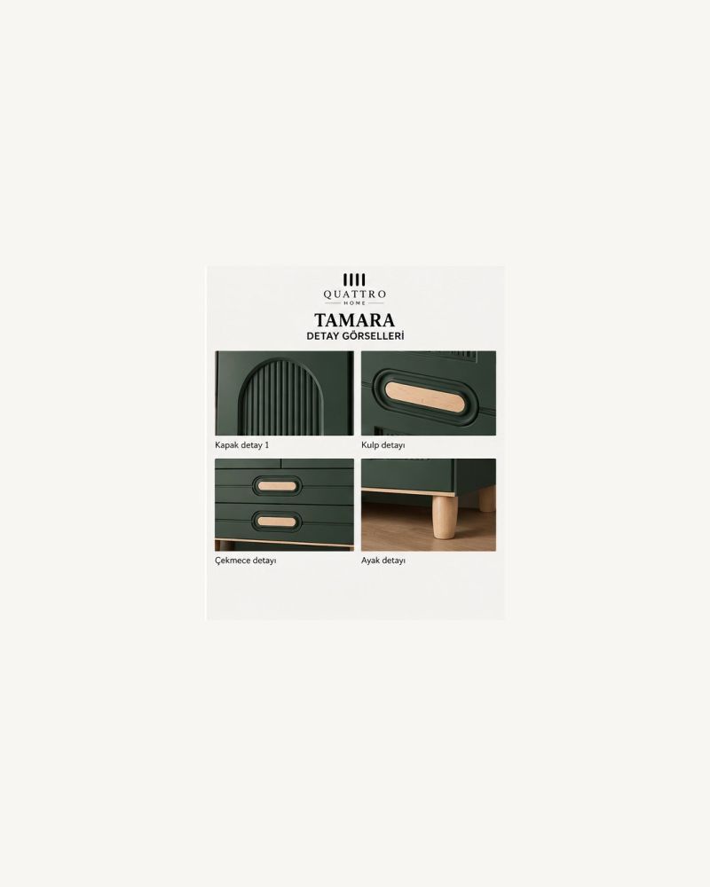 TAMARA 6 KAPAKLI DOLAP-Genişlik: 240 cm  Yükseklik: 208 cm  Derinlik: 54 cm-%100 MDF