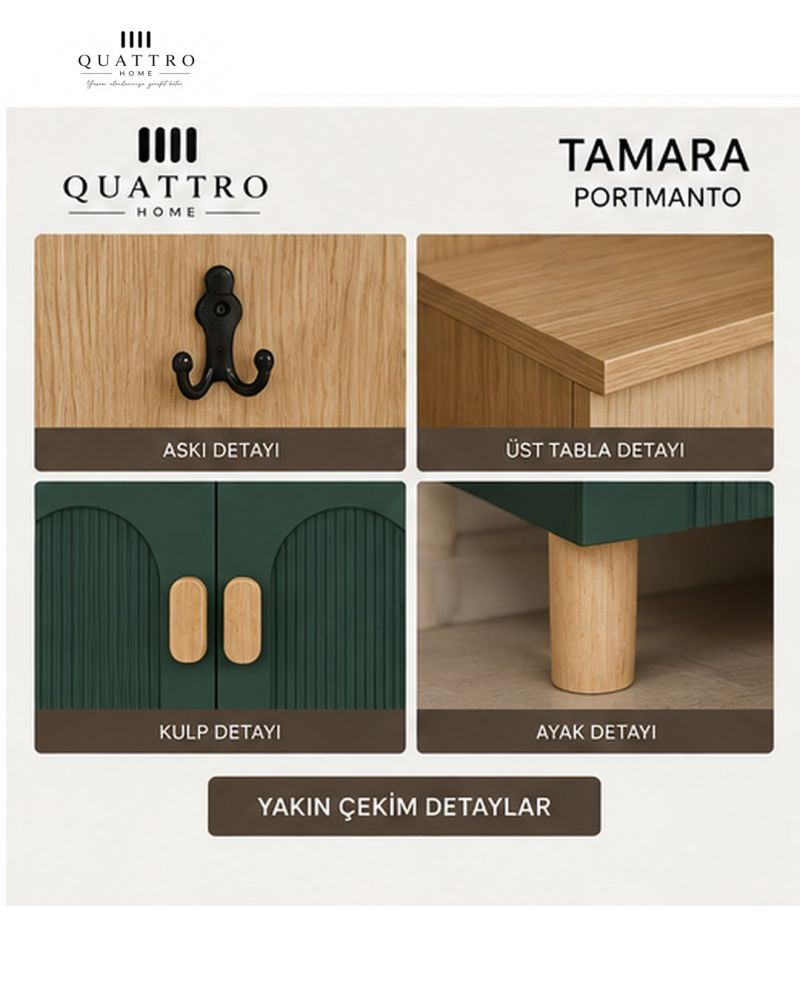 TAMARA VESTİYER PORTMANTO-Genişlik: 80 cm  Yükseklik: 208 cm  Derinlik: 37 cm-%100 MDF