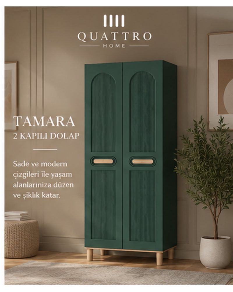 TAMARA 2 KAPAKLI DOLAP-Genişlik: 80 cm  Yükseklik: 208 cm  Derinlik: 54 cm-%100 MDF