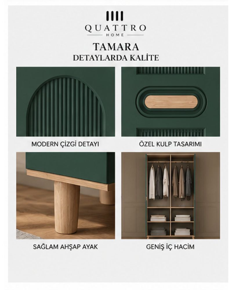 TAMARA 2 KAPAKLI DOLAP-Genişlik: 80 cm  Yükseklik: 208 cm  Derinlik: 54 cm-%100 MDF