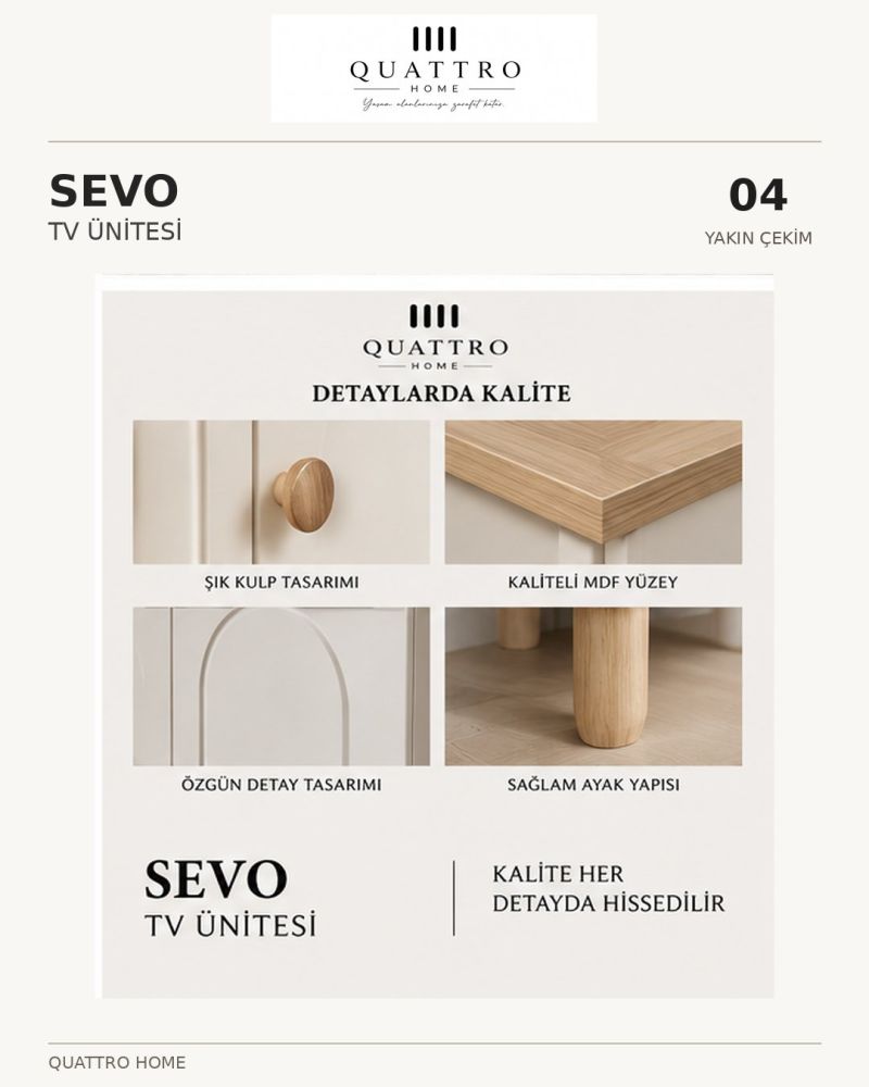 SEVO TV ÜNİTESİ-Genişlik: 160 cm  Yükseklik: 66 cm  Derinlik: 41 cm-%100 MDF