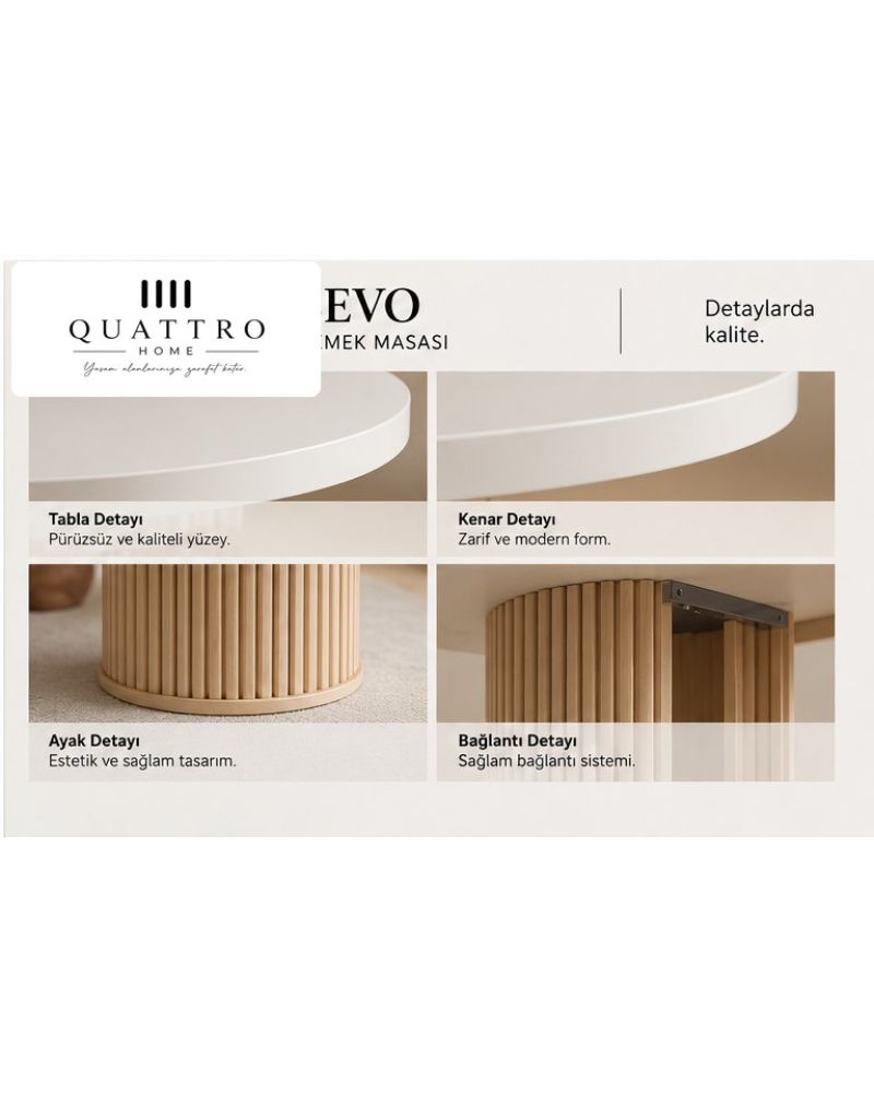 SEVO YEMEK MASASI -Genişlik: 180 cm  Yükseklik: 77 cm  Derinlik: 92 cm-%100 MDF