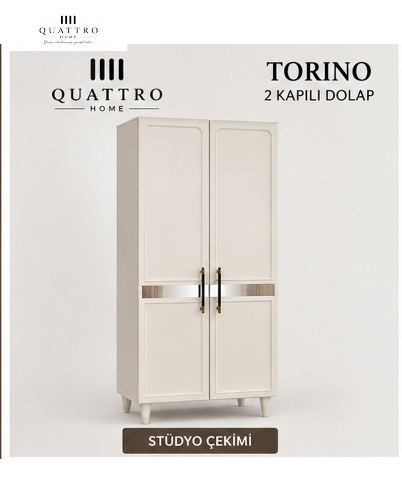 TORINO 2 KAPAKLI DOLAP -Genişlik: 80 cm  Yükseklik: 208 cm  Derinlik: 54 cm-%100 MDF