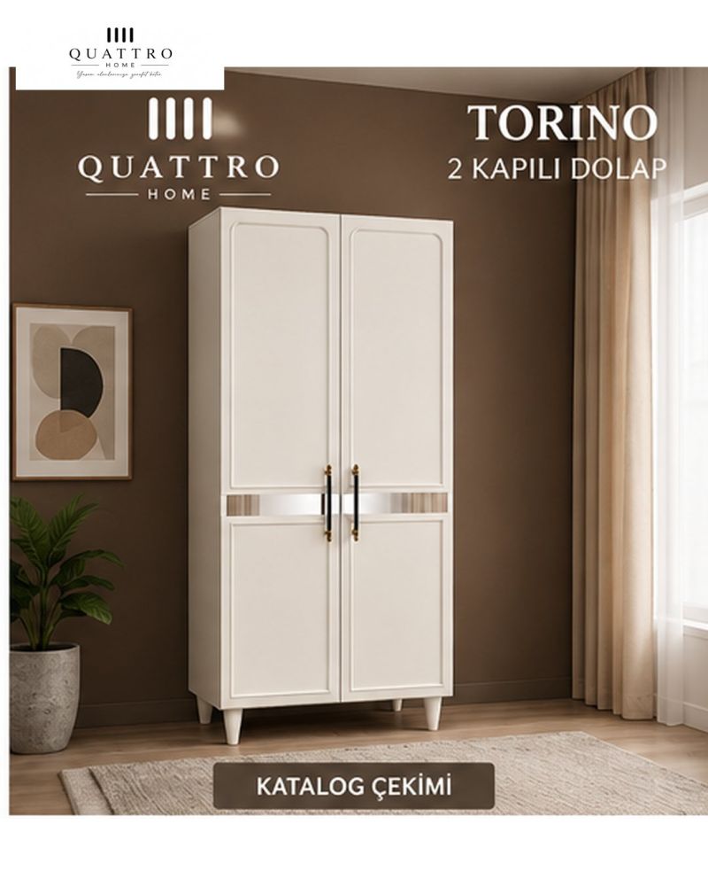 TORINO 2 KAPAKLI DOLAP -Genişlik: 80 cm  Yükseklik: 208 cm  Derinlik: 54 cm-%100 MDF