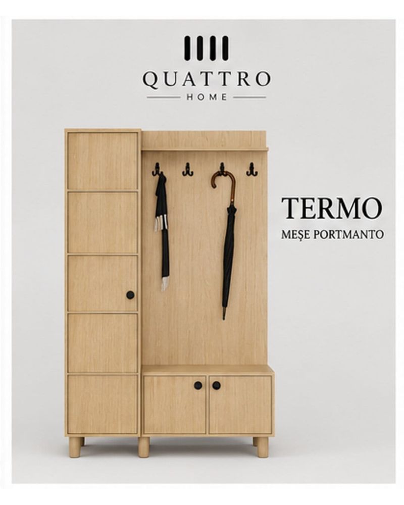 TERMO GENİŞ VESTİYER-Genişlik: 120 cm  Yükseklik: 208 cm  Derinlik: 37 cm-%100 MDF