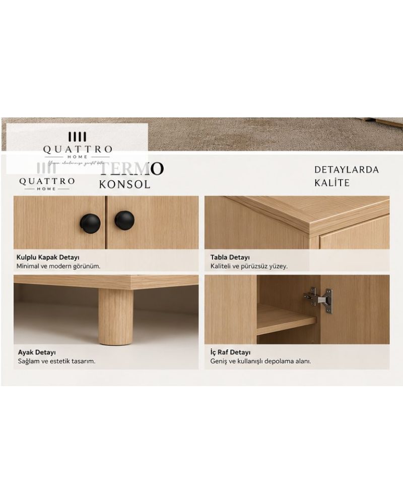 TERMO KONSOL KAPAKLI-Genişlik: 160 cm  Yükseklik: 80 cm  Derinlik: 41 cm-%100 MDF