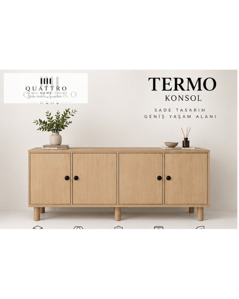 TERMO KONSOL KAPAKLI-Genişlik: 160 cm  Yükseklik: 80 cm  Derinlik: 41 cm-%100 MDF