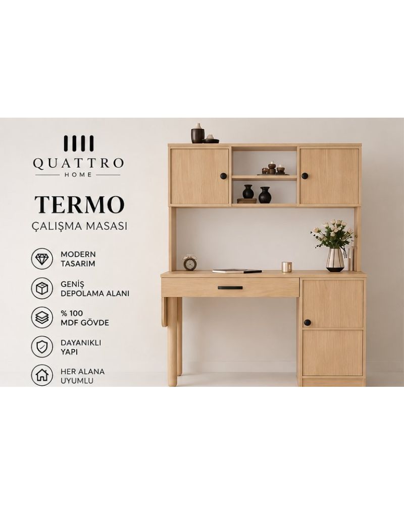 TERMO KİTAPLIKLI ÇALIŞMA MASASI- %100 MDF
